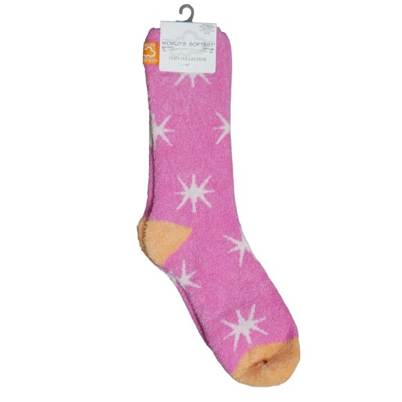 Worlds Softest Socks Cozy Crew Stars Womens Size 6-11 Starburst Azalea NWT - Picture 2 of 4